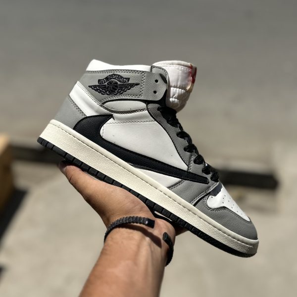 Air jordan 1 ساق دار طوسی سفید کد(1363)