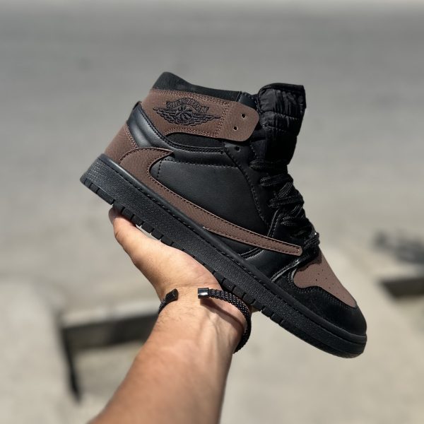 Air jordan 1 ساق دار قهوه ای سوخته کد(1360)