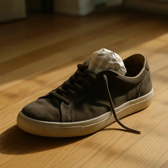 روزنامه داخل پنجه کفش 485496846546