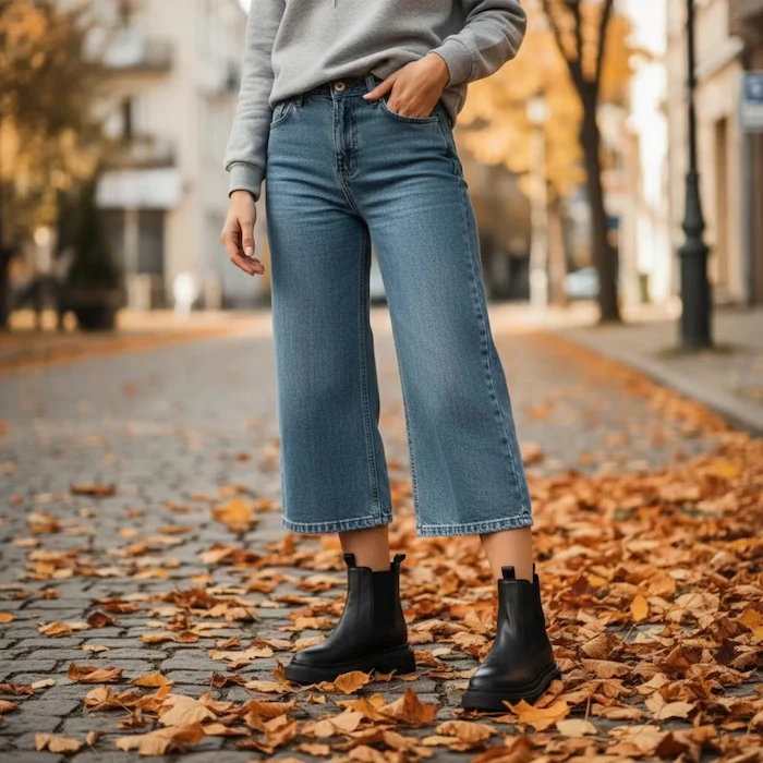 شلوار جین کوتاه و بوت چلسی 4984168