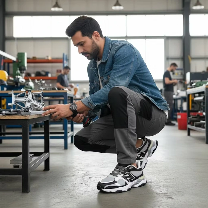 مردی در حال کارکردن با کتونی راحت و استاندارد 4654165