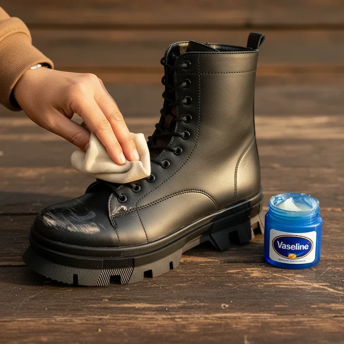 از بین بردن بوت چرم با وازلین 4859696