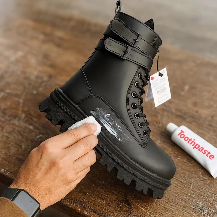 از بین بردن بوت چرمی با خمیردندان 65846