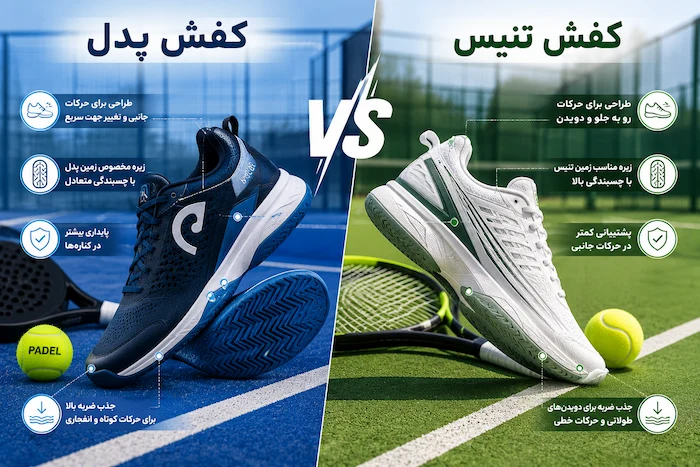 تفاوت کفش پدل با کفش تنیس 749