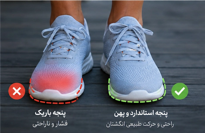 کفش مناسب برای انواع پنچه های پا