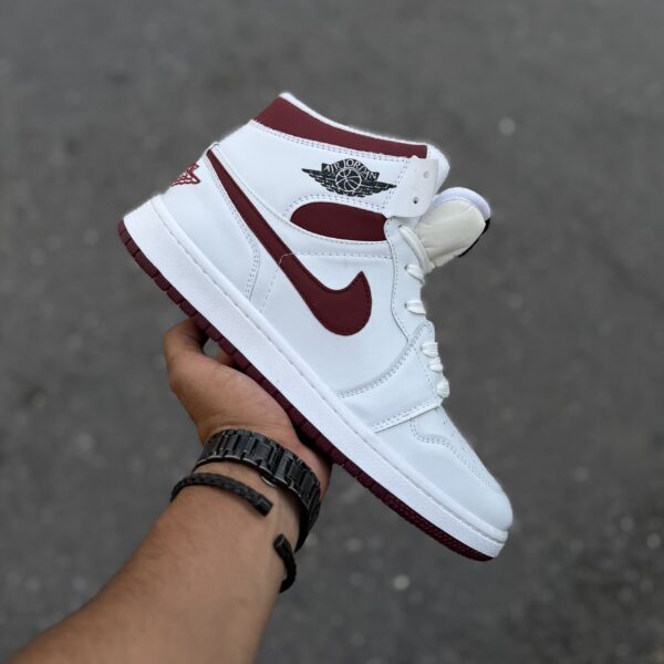 Air Jordan 1 ساقدار سفید زرشکی کد(1641)